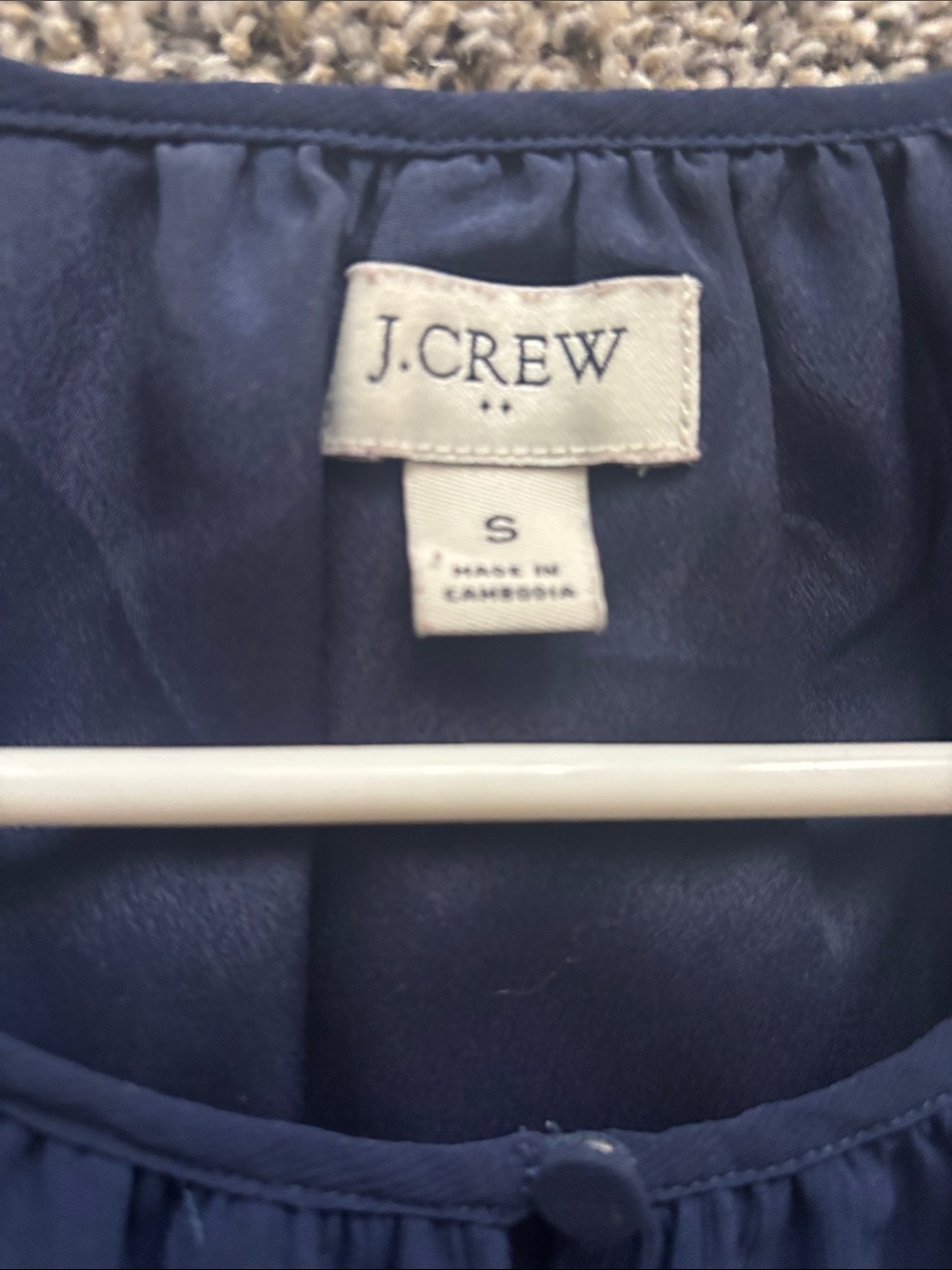 J. Crew Navy Ruffle Sleeve Shell Top - Picture 2 of 3